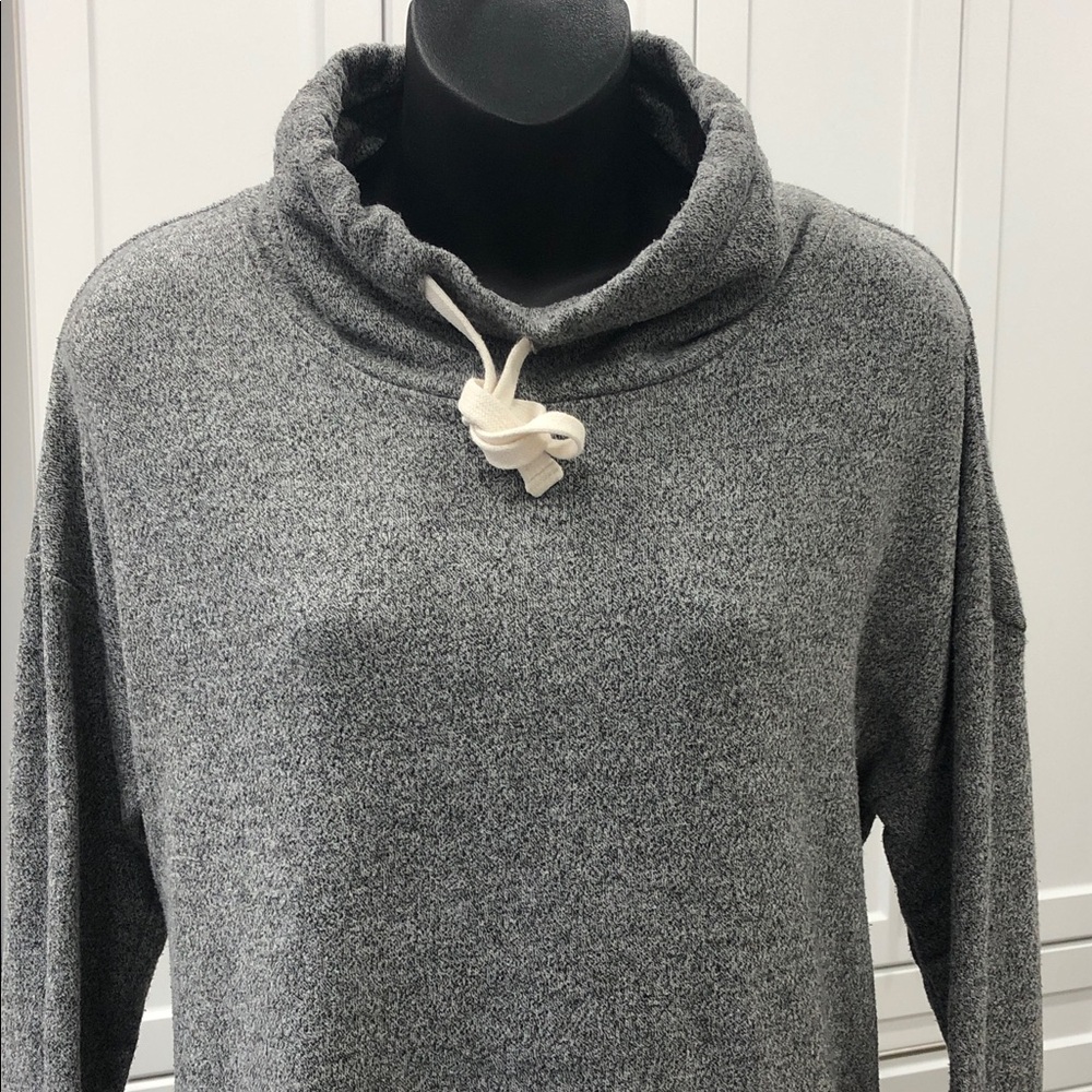 🦫Roots Women’s Cowl Neck Sweater – Heather Gray/Salt & Pepper – Size Medium - Picture 3 of 10